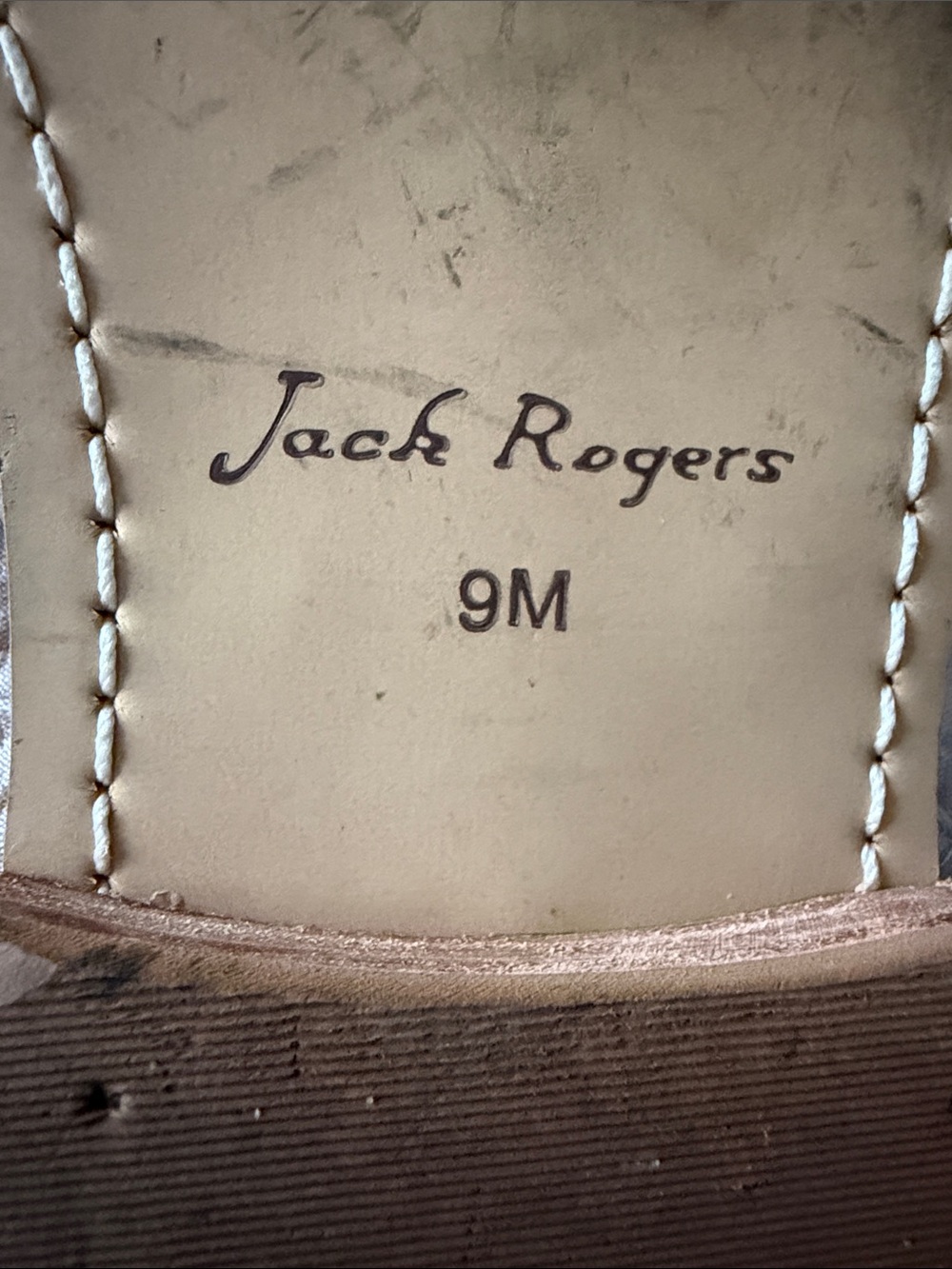 Jack Rogers Iconic White Leather Toe-Post Sandals 9 ❤️ - Picture 7 of 7